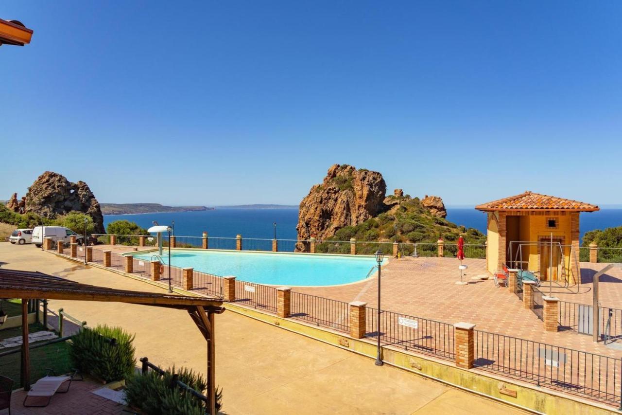 Vila L'Estasi Tanca Piras A Bordo Piscina Con Vista Mare Nebida Exteriér fotografie