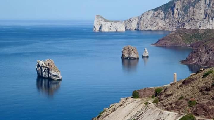 Vila L'Estasi Tanca Piras A Bordo Piscina Con Vista Mare Nebida Exteriér fotografie